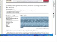 Qualitative management accounting research: Assessing deliverables and relevance
