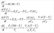 حل معادلات دیفرانسیل مربوط به راکتور CSTR با رانج کاتا مرتبه 4 (متلب)